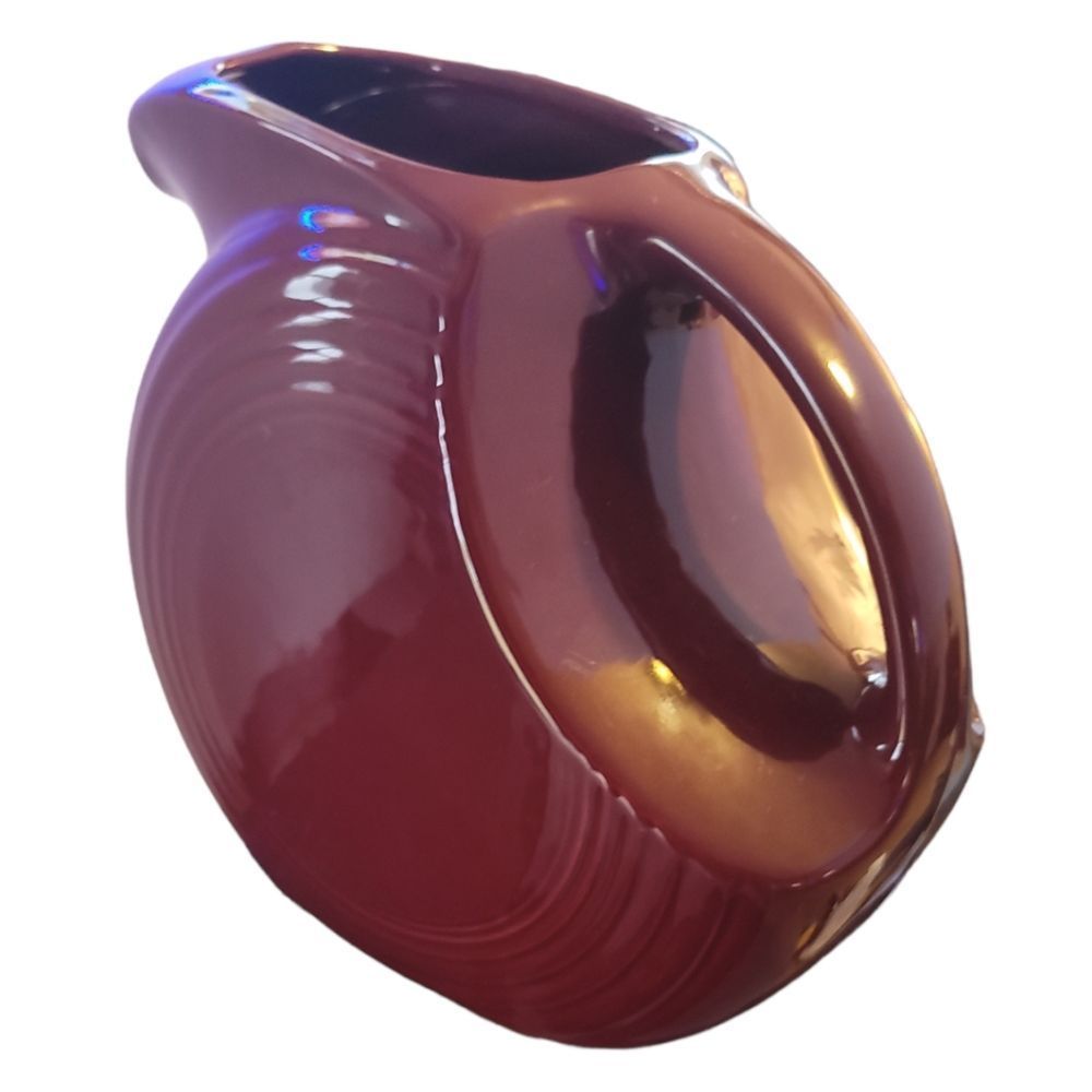 Fiesta Maroon Burgundy cinnabar pitcher 64 oz. Homer Laughlin 7.5" No Flaws EUC